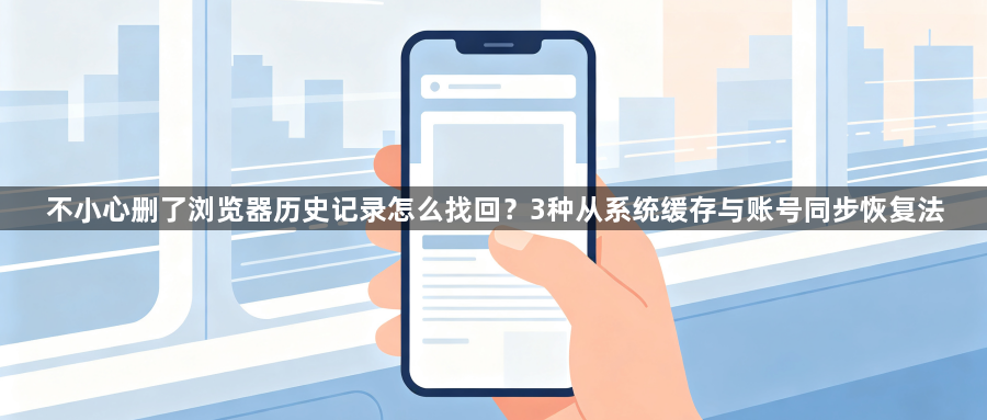 不小心删了浏览器历史记录怎么找回？3种从系统缓存与账号同步恢复法1