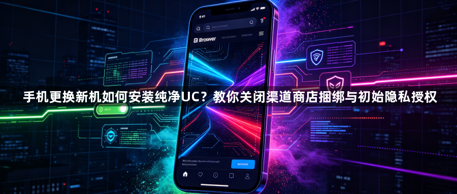 手机更换新机如何安装纯净UC？教你关闭渠道商店捆绑与初始隐私授权1